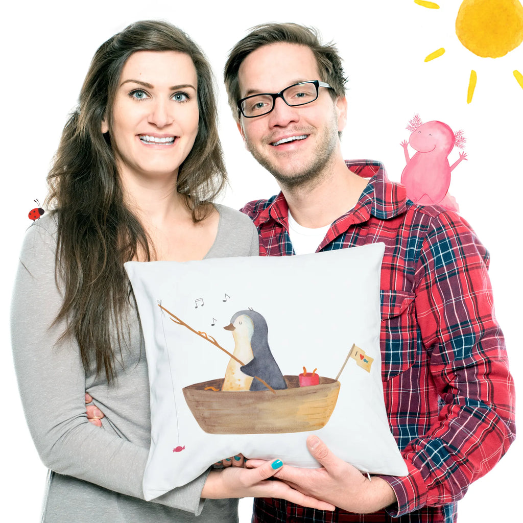 40x40 poduszka pingwin łódka wędkarska Pinguin