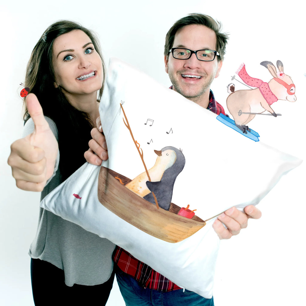 40x40 poduszka pingwin łódka wędkarska Pinguin