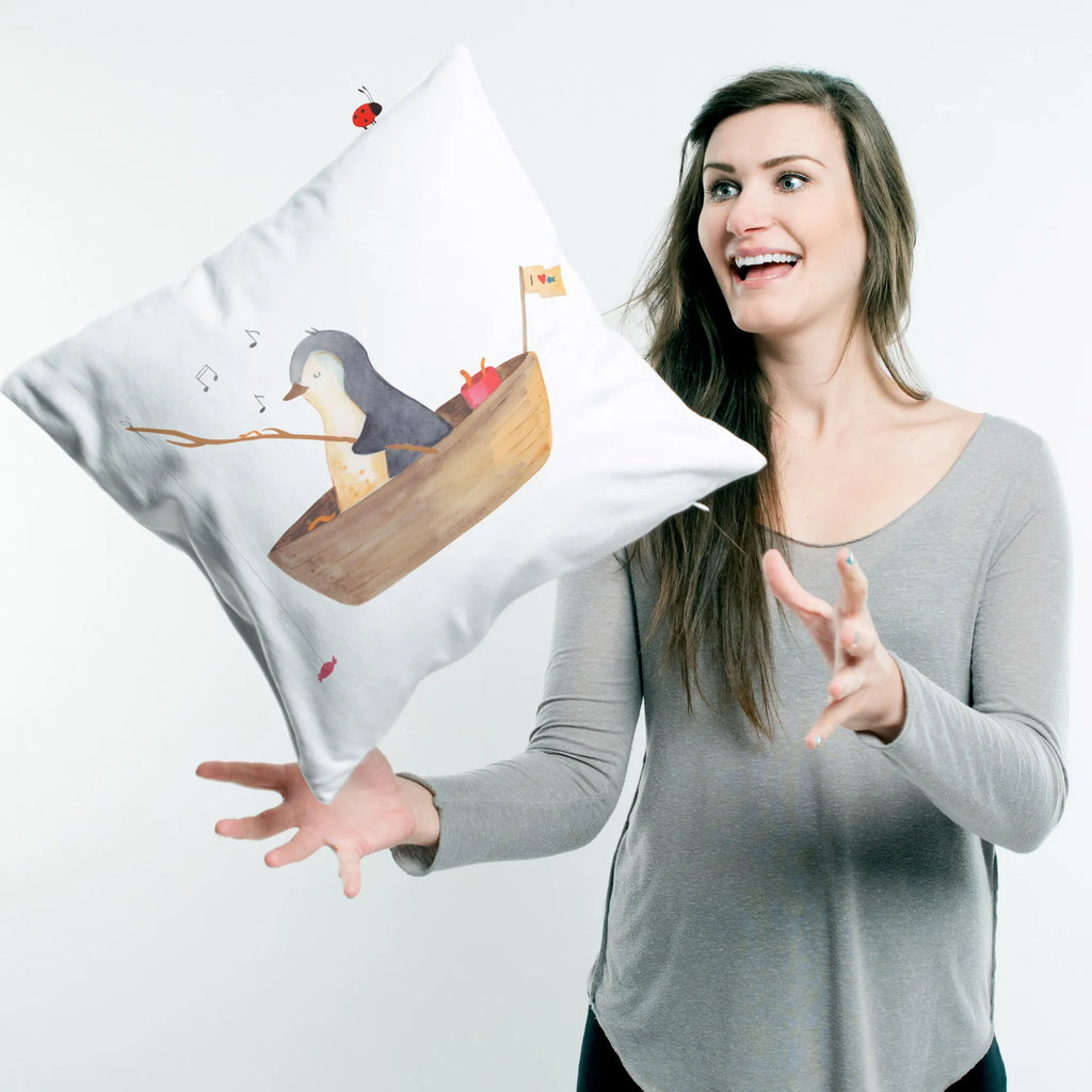 40x40 poduszka pingwin łódka wędkarska Pinguin