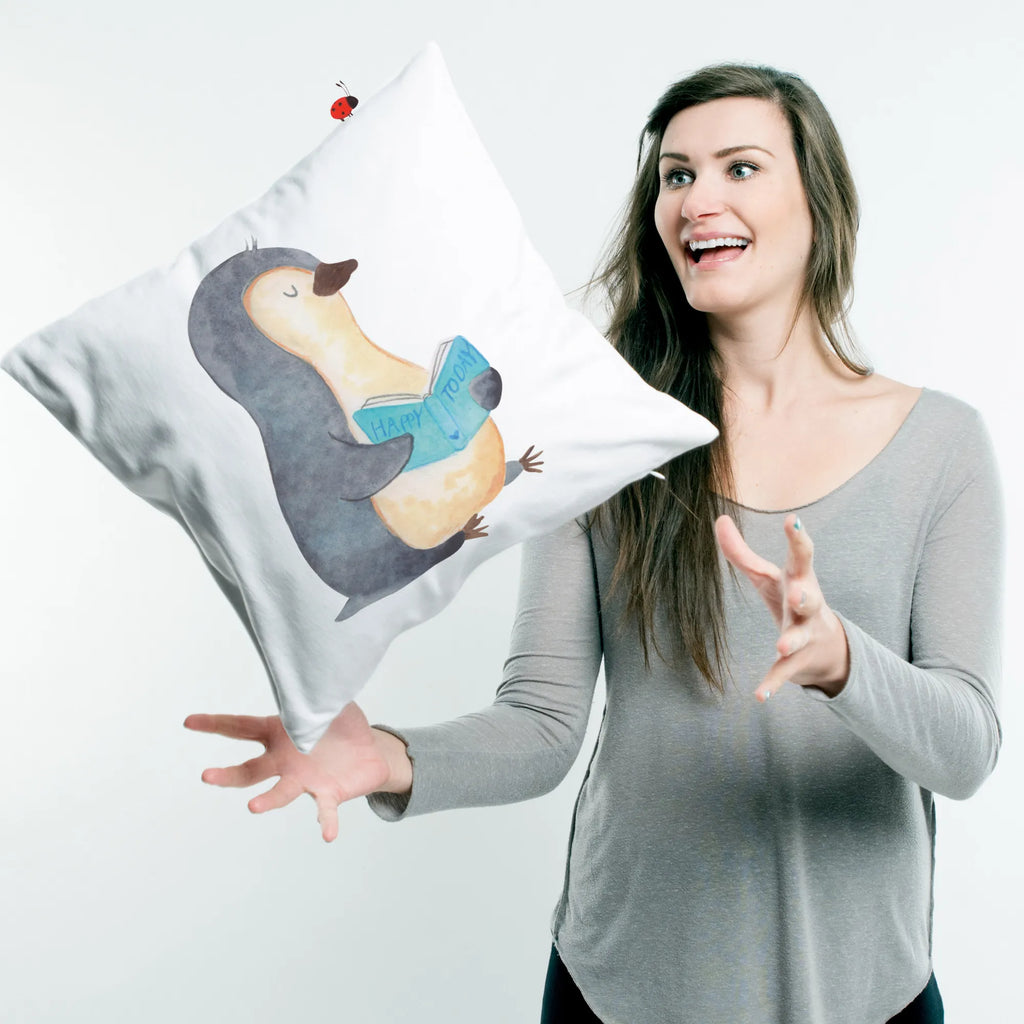 Cushion Penguin A book Dekokissen Sofa, Sofakissen, Dekokissen 40x40, Couchkissen, Kissenbezug 40x40, Kissen, Kissenhülle 40x40, Motivkissen, Dekokissen, Sofakissen 40x40, Kissenhülle, Kopfkissen 40x40, Kissen 40x40 Waschbar, Kopfkissen, sofakissen, sitzkissen, Zierkissen, Kissen 40x40, Kissenbezüge, Pinguin, Nichtstun, Ferien, Freizeit, Pinguine, Faulenzen, Urlaub, Buch, Bücherwurm, Lesen