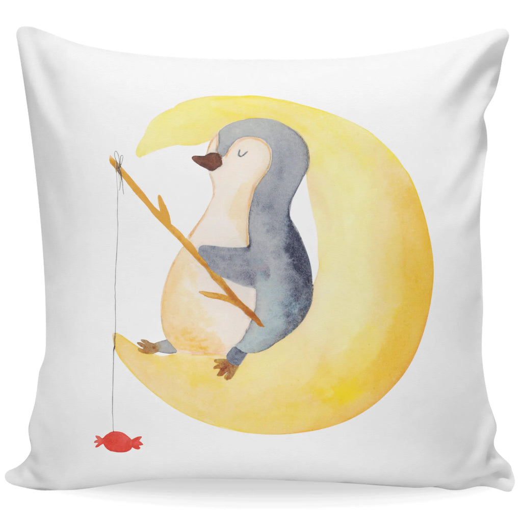 Cushion Penguin moon sofa, cushion, fluffy, bed, pillow case, bedroom, 40x40, couch, soft, 40 x 40, pillows, pad, settee, Pillow, Penguin, North Pole, Winter, Penguins, insomnia, guest room, sleep, night's rest, saying, penguins, falling asleep