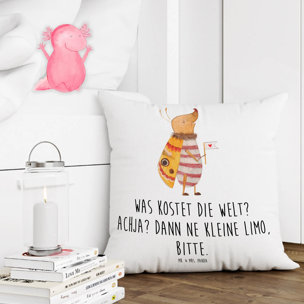 Cushion Moth flag soft, sofa, bedroom, Pillow, cushion, couch, pad, pillows, 40 x 40, settee, fluffy, bed, 40x40, pillow case, small animals, cute, funny, cute animal motives, hand drawn, small world, funny sayings, good mood, happy, gifts, gift ideas, special gifts, animal lover, card, Saying funny, Kitchen decoration, How much does the world cost, Beetle, Moth