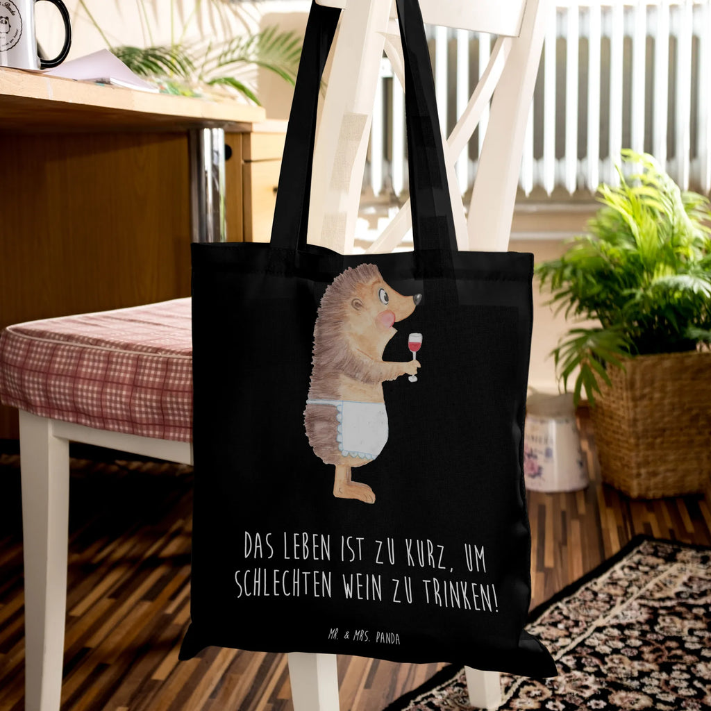 Tote bag Hedgehog wine Beuteltasche, Einkaufstüte, Umhängetasche, Strandtasche, Tragetasche, Laptoptasche, Badetasche, Stoffbeutel, Jutebeutel, Stofftasche, Shopper, Jutetasche, Tasche, Schultertasche, Einkaufstasche, Beutel, Tiermotive, Gute Laune, lustige Sprüche, Tiere, Rotwein, Wein trinken, Weißwein, Weinglas, Geschenk Weinliebhaber, Geschenk Weintrinker, Wein Deko, Igel, Wein Spruch