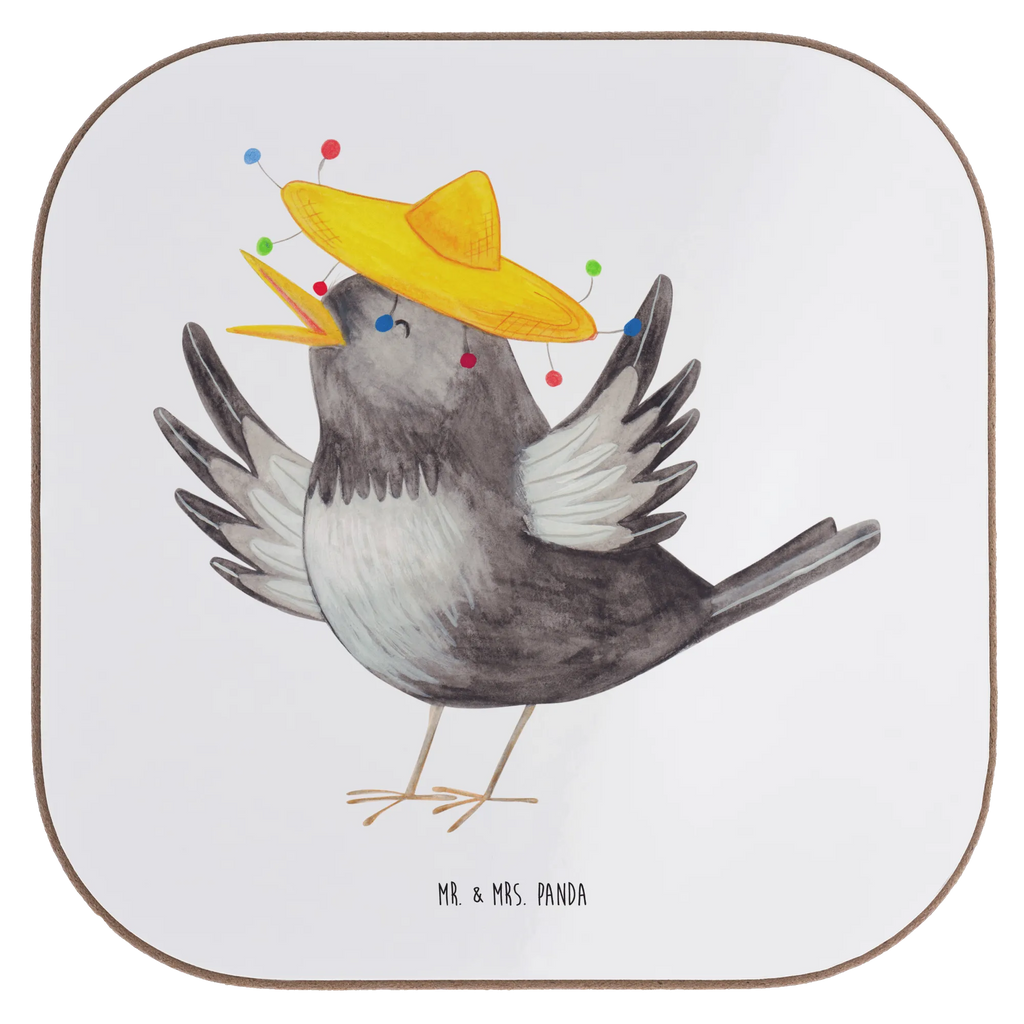 Square coaster Crow sombrero Untersetzer Holz, Getränkeuntersetzer, Untersetzer für Gläser, Glasuntersetzer, Holzuntersetzer, Tassen Untersetzer, Untersetzer Design, Untersetzer, Untersetzer Gläser, Bierdeckel, Korkuntersetzer, Untersetzer aus Holz, Tiermotive, Gute Laune, lustige Sprüche, Tiere, froh, Motivation, Elster, glücklich sein, Rabe, Spruch positiv, Vögel, Vogel, Glück Spruch, fröhlich sein