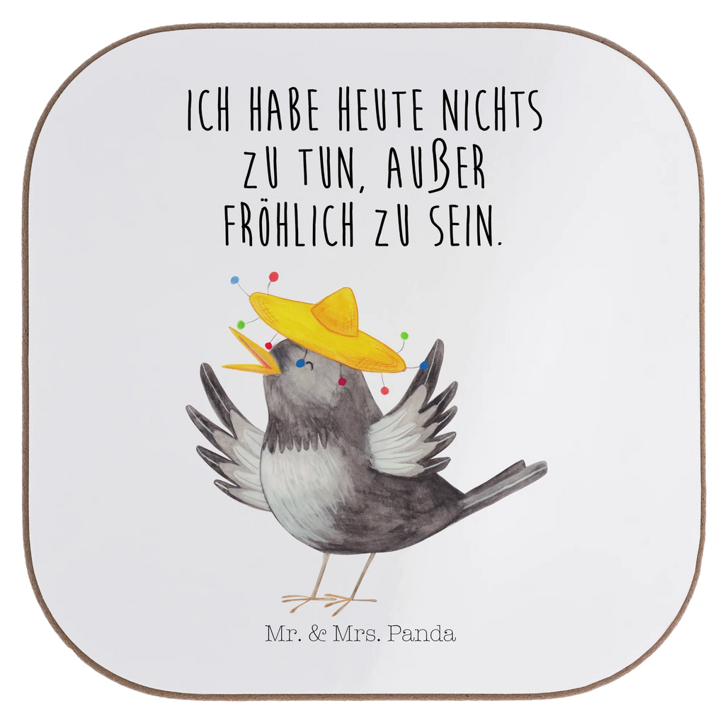 Square coaster Crow sombrero Untersetzer Holz, Getränkeuntersetzer, Untersetzer für Gläser, Glasuntersetzer, Holzuntersetzer, Tassen Untersetzer, Untersetzer Design, Untersetzer, Untersetzer Gläser, Bierdeckel, Korkuntersetzer, Untersetzer aus Holz, Tiermotive, Gute Laune, lustige Sprüche, Tiere, froh, Motivation, Elster, glücklich sein, Rabe, Spruch positiv, Vögel, Vogel, Glück Spruch, fröhlich sein