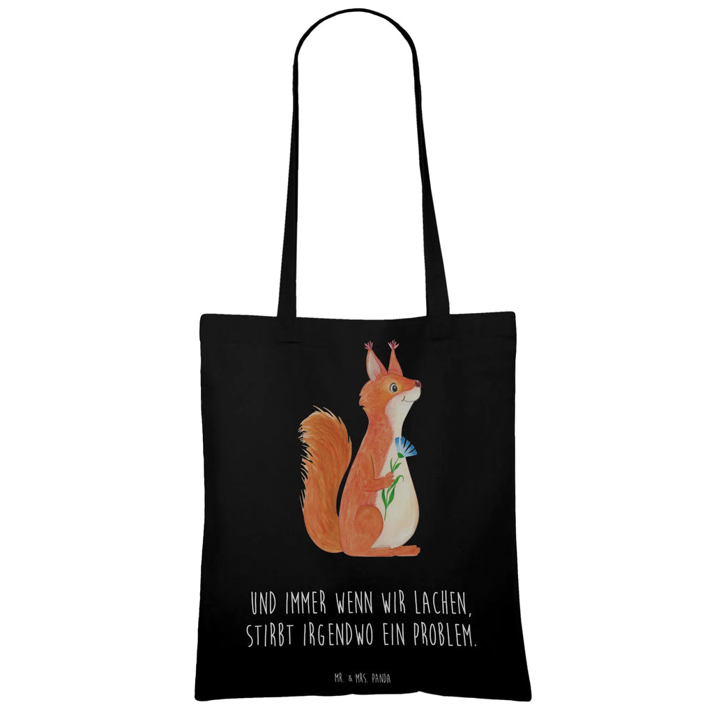 Tote bag Squirrel flower pouch, cotton bag, Carrier bag, cloth bag, shopper, bag, shoulder bag, jute bag, shopping bag, small animals, cute, funny, cute animal motives, hand drawn, small world, funny sayings, good mood, happy, gifts, gift ideas, special gifts, animal lover, card, positive saying, fun, Squirrel, laughter, saying decoration, squirrel, motivation pictures, happy saying, motivation sayings