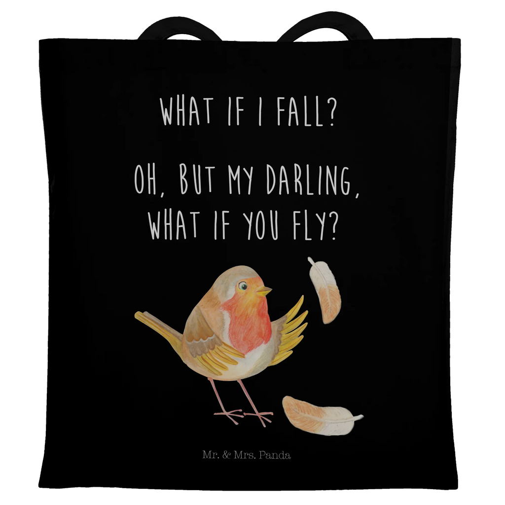 Tote bag robin feathers Einkaufstasche, Strandtasche, Shopper, Badetasche, Stoffbeutel, Jutebeutel, Umhängetasche, Tragetasche, Beuteltasche, Einkaufstüte, Schultertasche, Beutel, Stofftasche, Jutetasche, Tasche, Laptoptasche, Tiermotive, Gute Laune, lustige Sprüche, Tiere, Vogel, Rotkehlchen, Motivationsbilder, What if i fall, Spruch Mut, Motivation Sprüche, Spruch Motivation, fliegen