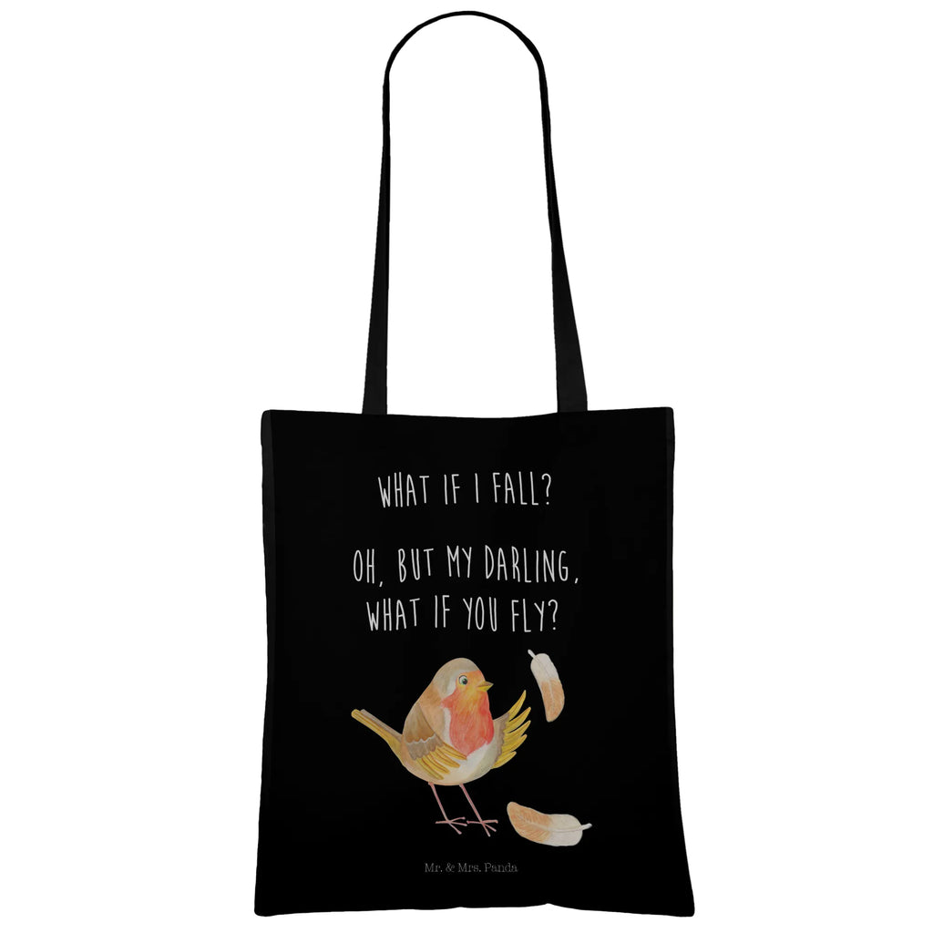 Tote bag robin feathers Einkaufstasche, Strandtasche, Shopper, Badetasche, Stoffbeutel, Jutebeutel, Umhängetasche, Tragetasche, Beuteltasche, Einkaufstüte, Schultertasche, Beutel, Stofftasche, Jutetasche, Tasche, Laptoptasche, Tiermotive, Gute Laune, lustige Sprüche, Tiere, Vogel, Rotkehlchen, Motivationsbilder, What if i fall, Spruch Mut, Motivation Sprüche, Spruch Motivation, fliegen