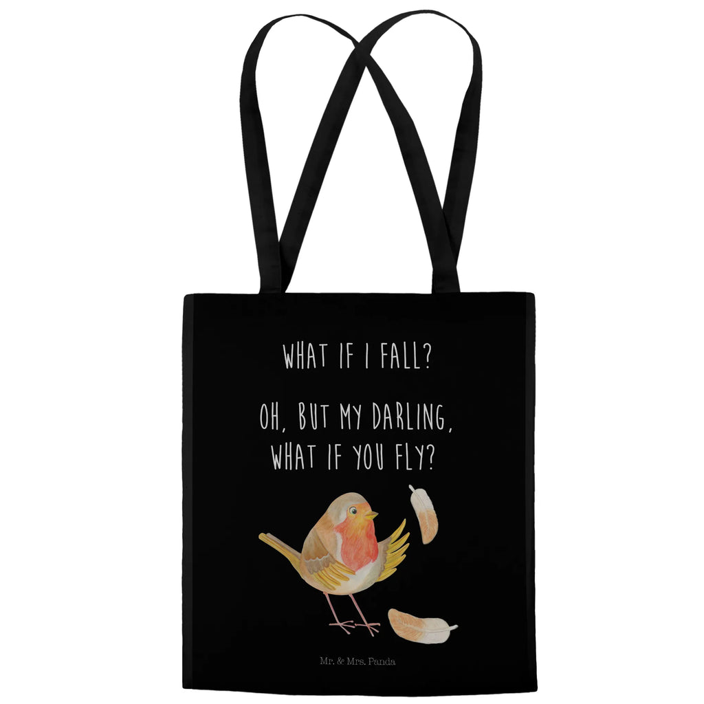 Tote bag robin feathers Einkaufstasche, Strandtasche, Shopper, Badetasche, Stoffbeutel, Jutebeutel, Umhängetasche, Tragetasche, Beuteltasche, Einkaufstüte, Schultertasche, Beutel, Stofftasche, Jutetasche, Tasche, Laptoptasche, Tiermotive, Gute Laune, lustige Sprüche, Tiere, Vogel, Rotkehlchen, Motivationsbilder, What if i fall, Spruch Mut, Motivation Sprüche, Spruch Motivation, fliegen