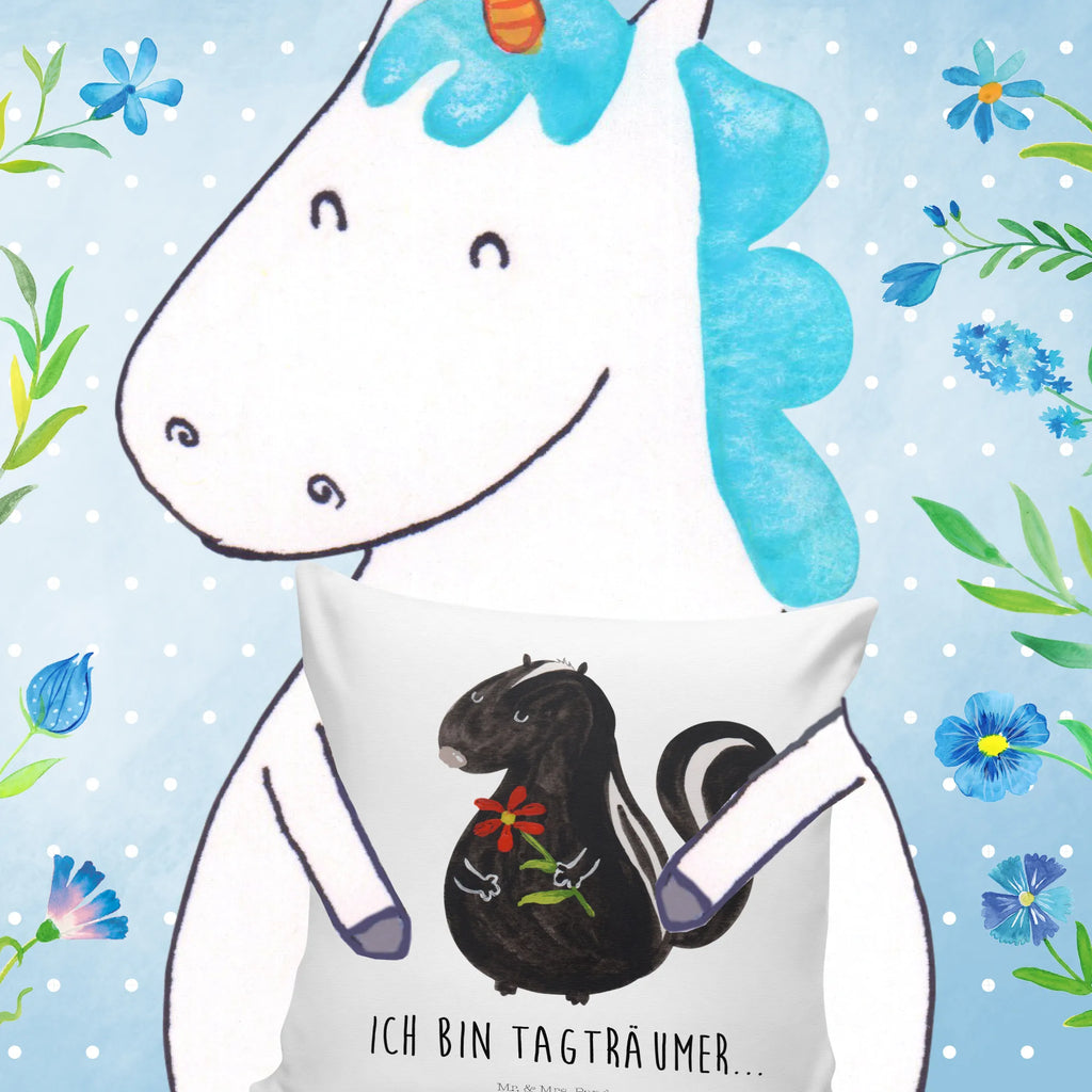 Cushion skunk flower settee, 40x40, fluffy, pad, cushion, sofa, couch, pillow case, pillows, 40 x 40, bed, soft, Pillow, bedroom, Skunk, dreams, stink, stinker, skunk, predator, daydreamer, wild animal, dreamy