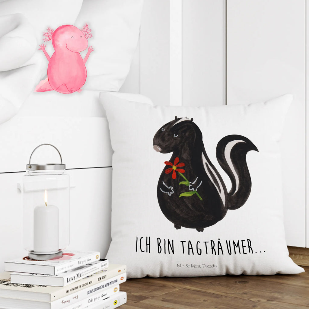 Cushion skunk flower settee, 40x40, fluffy, pad, cushion, sofa, couch, pillow case, pillows, 40 x 40, bed, soft, Pillow, bedroom, Skunk, dreams, stink, stinker, skunk, predator, daydreamer, wild animal, dreamy