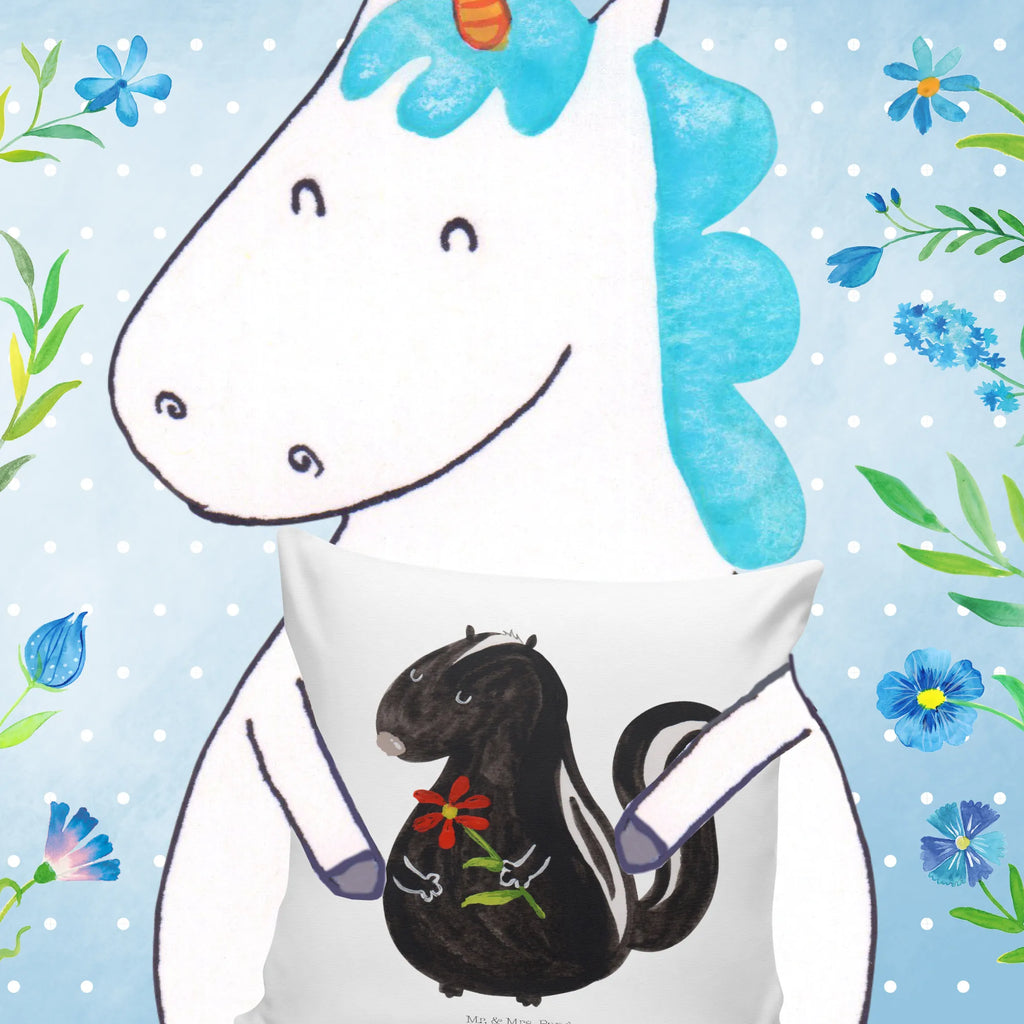 Cushion skunk flower settee, 40x40, fluffy, pad, cushion, sofa, couch, pillow case, pillows, 40 x 40, bed, soft, Pillow, bedroom, Skunk, dreams, stink, stinker, skunk, predator, daydreamer, wild animal, dreamy