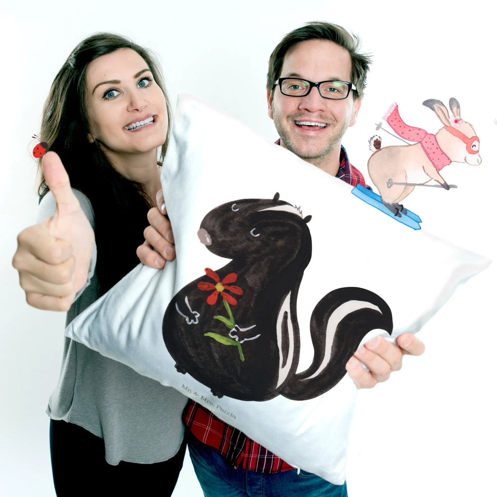 Cushion skunk flower settee, 40x40, fluffy, pad, cushion, sofa, couch, pillow case, pillows, 40 x 40, bed, soft, Pillow, bedroom, Skunk, dreams, stink, stinker, skunk, predator, daydreamer, wild animal, dreamy