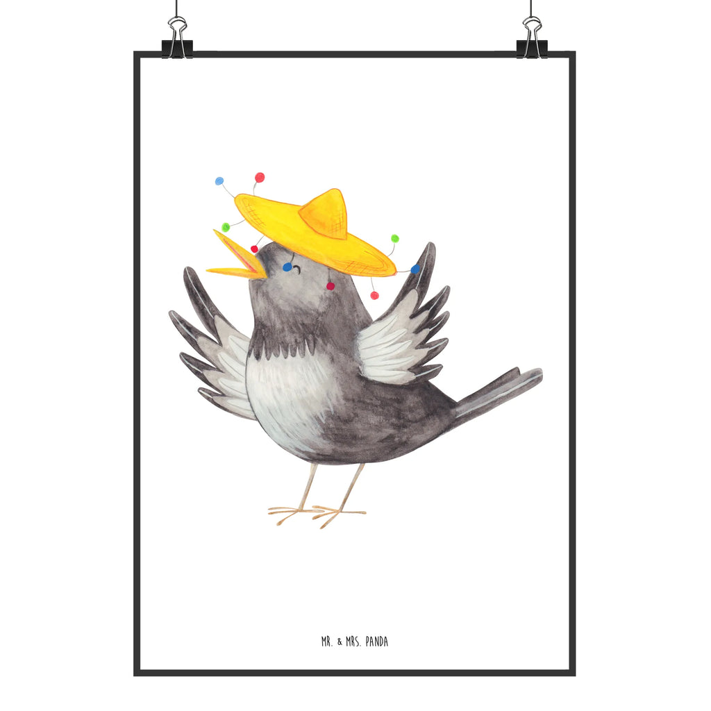 Poster Rabe Sombrero Bild, Poster, Wandschmuck, Wandbild, Design Poster, Wanddeko Bild, wanddruck, Deko Poster, Plakat, grafikposter, kunstdruck poster, Wandposter, kunstposter, wanddeko, wandkunst, Designposter, Panda Poster, Wanddekoration, Posterdruck, Mr. & Mrs. Panda Poster, typografie poster, Kunstdruck, drucke, Deko Bild, Tiermotive, Gute Laune, Lustige Sprüche, Tiere, Motivation, Froh, glücklich sein, Vögel, Glück Spruch, Elster, Spruch Positiv, Fröhlich sein, Rabe, Vogel