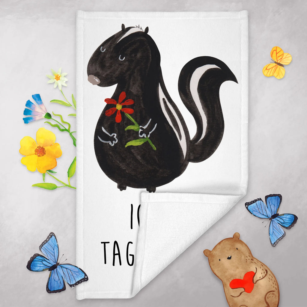 Hand towel skunk flower towels, bath towel, big, children, baby, bathroom, Towel, Skunk, dreamy, dreams, stinker, stink, skunk, predator, wild animal, daydreamer