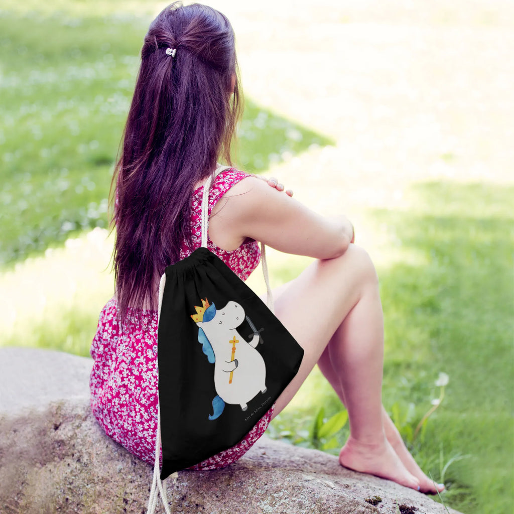 Drawstring bag unicorn king with sword jute bag, sports bag, carrier bag, bag, gym bag, hipster, unicorn, unicorns, Crown, gift boyfriend, sword, Chancellor, Prosecco, Unicorn, Ruler, Emperor, King, present boy, President, Princess