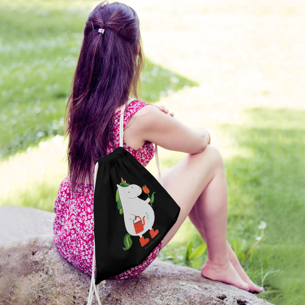 Drawstring bag unicorn gardener sports bag, carrier bag, gym bag, bag, hipster, jute bag, unicorn, unicorns, Flower, Unicorn, gardener gift, Girlfriend gift, gardener present, Watering-Can, garden