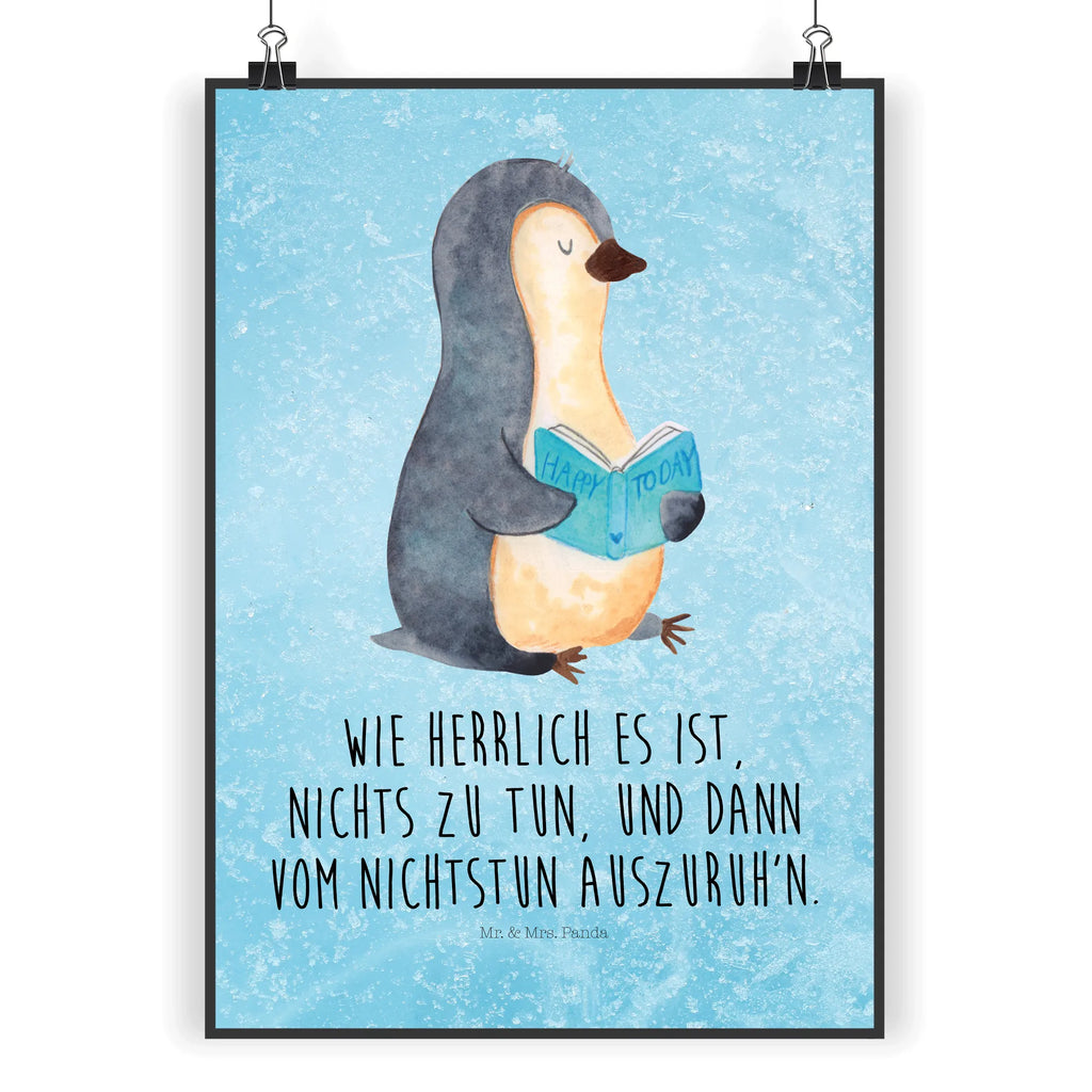 Poster Penguin A book Wandposter, Handgemaltes Poster, Wanddeko Bild, Mr. & Mrs. Panda Poster, Designposter, Wanddekoration, Küchenposter, Wanddeko, Kunstdruck, Bild, Posterdruck, Raumdekoration, Poster, Kinderposter, Pinguin, Ferien, Faulenzen, Urlaub, Buch, Freizeit, Pinguine, Lesen, Nichtstun, Bücherwurm