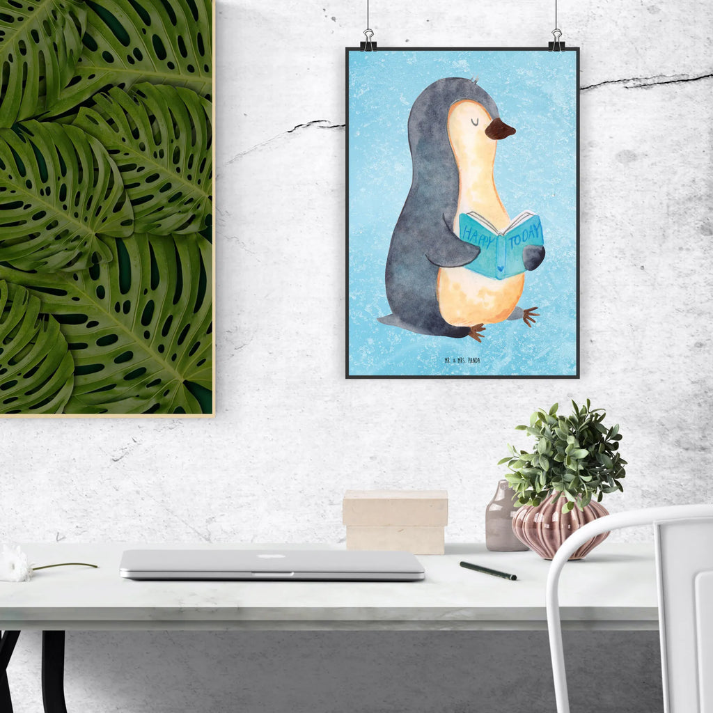 Poster Penguin A book Wandposter, Handgemaltes Poster, Wanddeko Bild, Mr. & Mrs. Panda Poster, Designposter, Wanddekoration, Küchenposter, Wanddeko, Kunstdruck, Bild, Posterdruck, Raumdekoration, Poster, Kinderposter, Pinguin, Ferien, Faulenzen, Urlaub, Buch, Freizeit, Pinguine, Lesen, Nichtstun, Bücherwurm