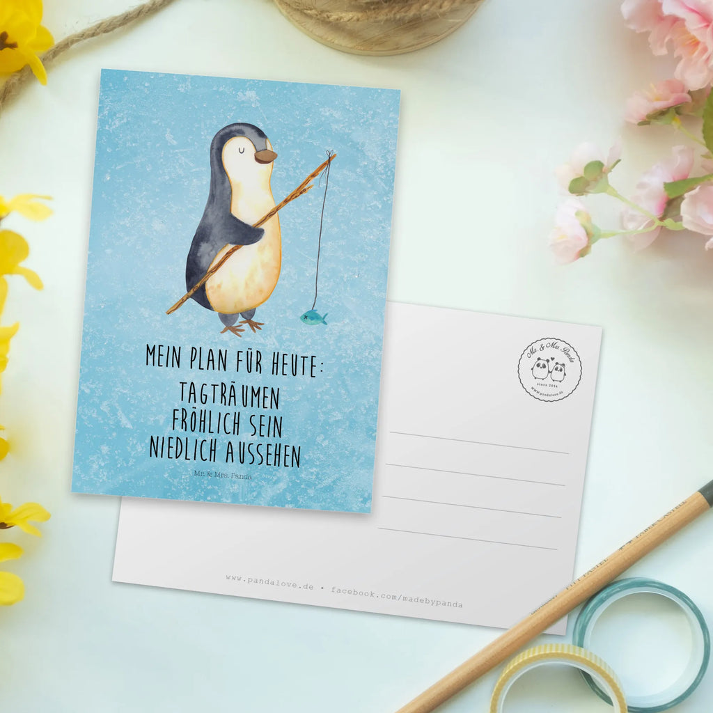 Postkarte Pinguin Angler Grußkarte, kunstkarte, einzelkarte, Fotokarte, Postkarten, bildkarte, Postkarte, Ansichtskarten, Motivkarte, spruchkarte, Designkarte, Ansichtskarte, Kunstkarten, Pinguin, Pinguine, Motivation, Angeln, Angler, Geschenk, Wochenende, Neustart, Tagesplan, Urlaub, Geschenkidee, Planer, Hobby, Freundinnen, Tagträume, Plan