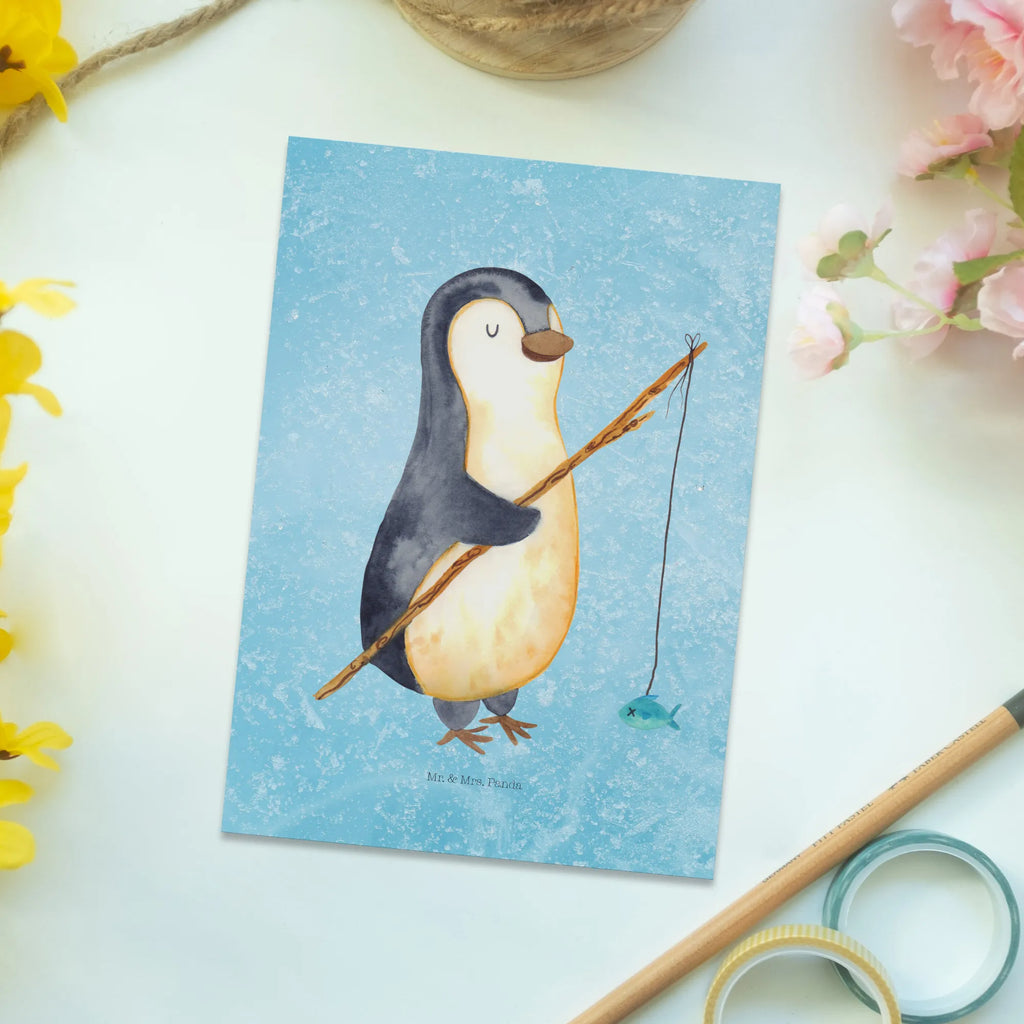 Postkarte Pinguin Angler Grußkarte, kunstkarte, einzelkarte, Fotokarte, Postkarten, bildkarte, Postkarte, Ansichtskarten, Motivkarte, spruchkarte, Designkarte, Ansichtskarte, Kunstkarten, Pinguin, Pinguine, Motivation, Angeln, Angler, Geschenk, Wochenende, Neustart, Tagesplan, Urlaub, Geschenkidee, Planer, Hobby, Freundinnen, Tagträume, Plan