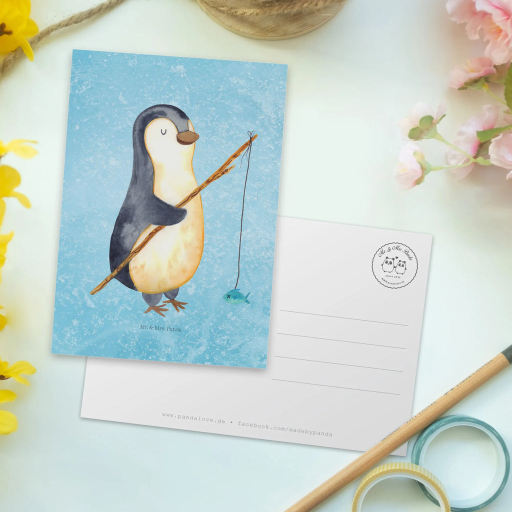 Postkarte Pinguin Angler Grußkarte, kunstkarte, einzelkarte, Fotokarte, Postkarten, bildkarte, Postkarte, Ansichtskarten, Motivkarte, spruchkarte, Designkarte, Ansichtskarte, Kunstkarten, Pinguin, Pinguine, Motivation, Angeln, Angler, Geschenk, Wochenende, Neustart, Tagesplan, Urlaub, Geschenkidee, Planer, Hobby, Freundinnen, Tagträume, Plan