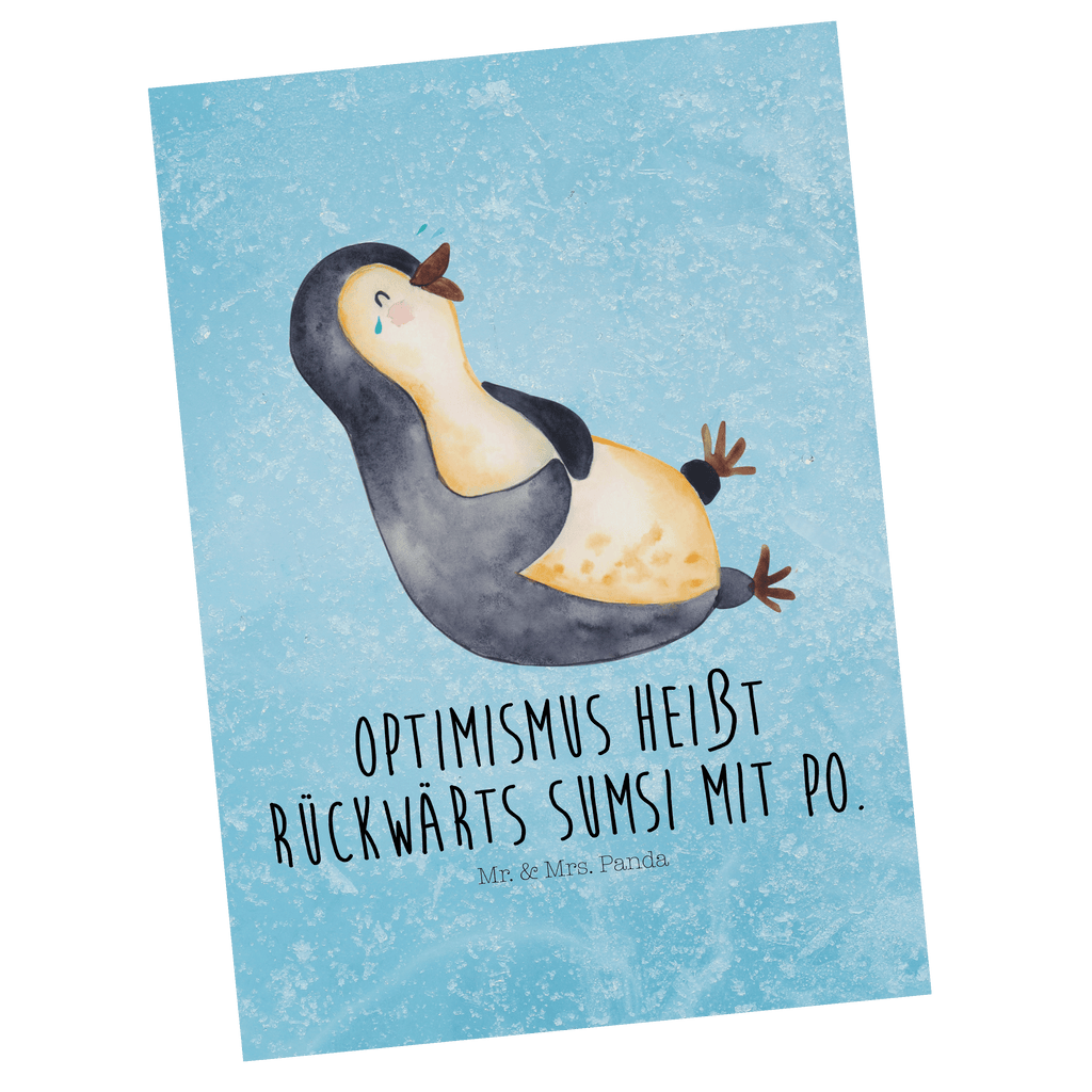 Postkarte Pinguin lachend Geschenkkarte, Grußkarte, Karte, Einladung, Ansichtskarte, Geburtstagskarte, Einladungskarte, Dankeskarte, Pinguin, Pinguine, lustiger Spruch, Optimismus, Fröhlich, Lachen, Humor, Fröhlichkeit