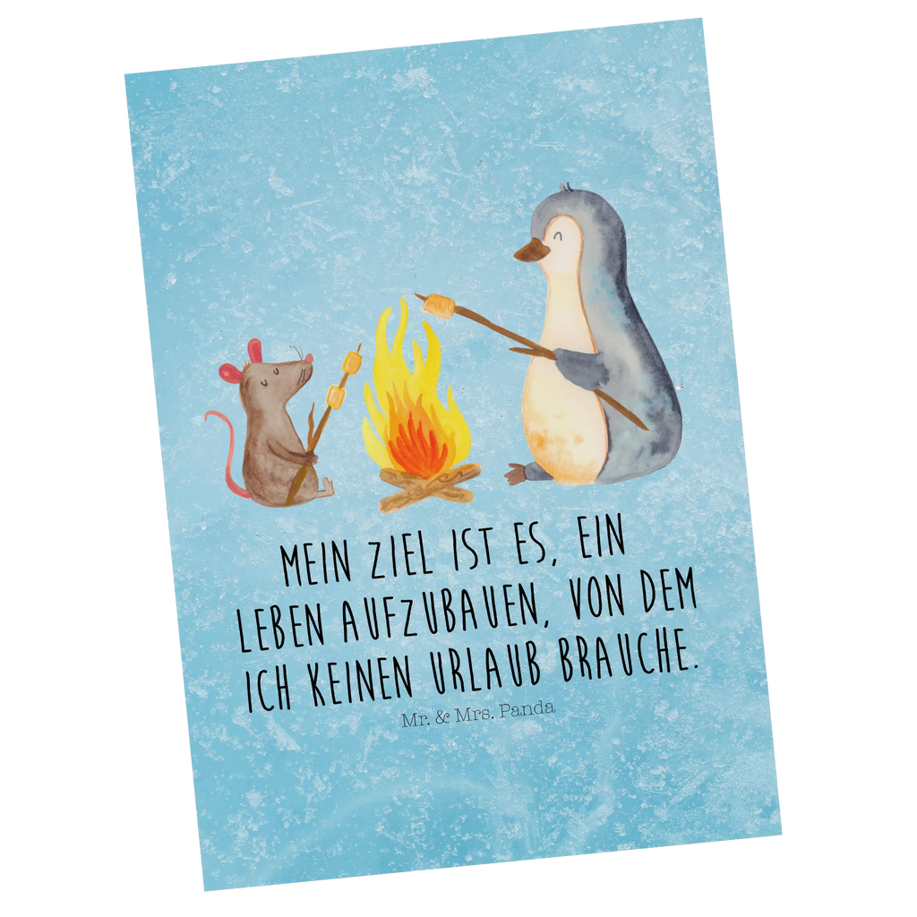 Postcard Penguin campfire North Pole, Penguins, fire, penguins, new start, work, campfire, life motivation, life motto, everyday office life, mouse