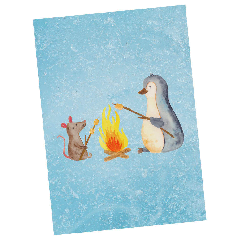 Postcard Penguin campfire North Pole, Penguins, fire, penguins, new start, work, campfire, life motivation, life motto, everyday office life, mouse