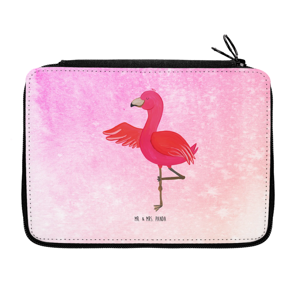 Leather folder flamingo yoga pencil bag, pencil case, enrolment, primary school, motif, pupil, child, school, gift, pen roll, Flamingo, pink, pink bird, bird of paradise, red, flamingo decoration, gift pink, gifts, gift idea, children, adults, girls, flamingo fans, summer, vacation, sea, unusual gifts in pink, pink gifts, girls gifts, small gifts, Caribbean feeling, funny sayings, yoga exercise, bird, namaste, deep relaxation, yoga, mindfulness, relaxation, anger, agitation