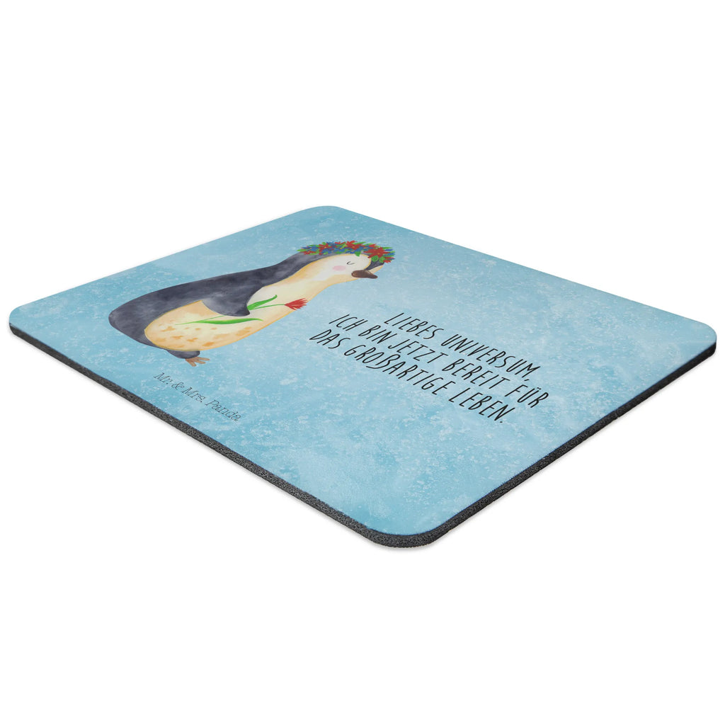 Mouse mat Penguin Flower Designer Mauspad, Mauspad Büro, Computer zubehör, Mauspad, Mousepad, PC Zubehör, Arbeitszimmer, Büroausstattung, Mausunterlage, Einzigartiges Mauspad, Pinguin, Lebenslust, Pinguine, Lebensziele, Geschenkidee, Blumenkranz, Wünsche, Leben, Ziele, Universum, Liebeskummer, Motivation