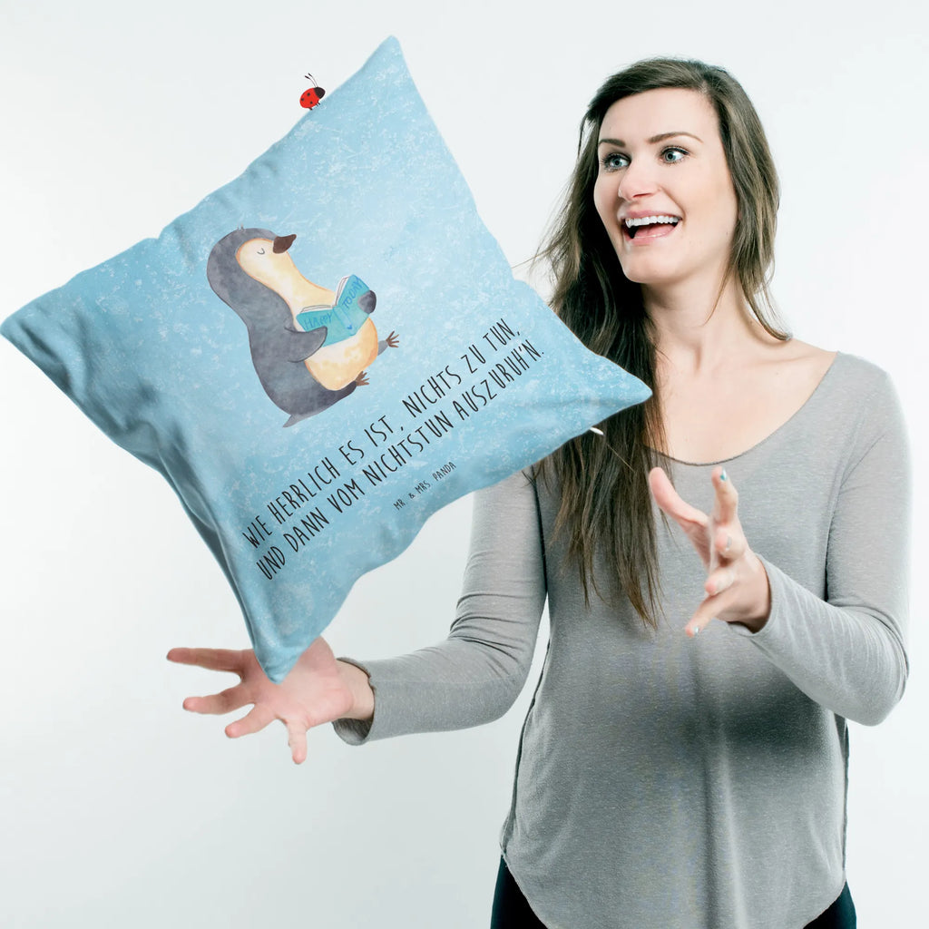 Cushion Penguin A book Dekokissen Sofa, Sofakissen, Dekokissen 40x40, Couchkissen, Kissenbezug 40x40, Kissen, Kissenhülle 40x40, Motivkissen, Dekokissen, Sofakissen 40x40, Kissenhülle, Kopfkissen 40x40, Kissen 40x40 Waschbar, Kopfkissen, sofakissen, sitzkissen, Zierkissen, Kissen 40x40, Kissenbezüge, Pinguin, Nichtstun, Ferien, Freizeit, Pinguine, Faulenzen, Urlaub, Buch, Bücherwurm, Lesen