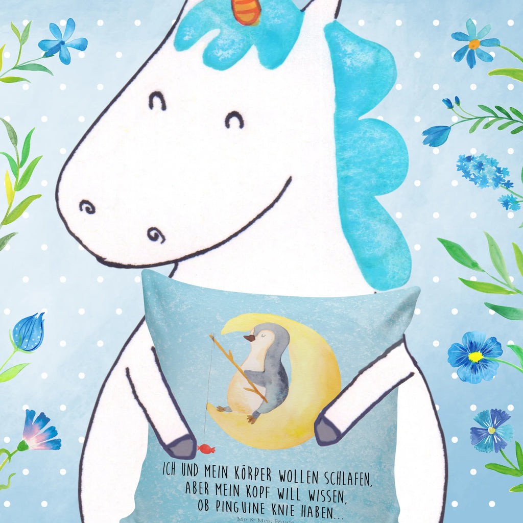 Cushion Penguin moon sofa, cushion, fluffy, bed, pillow case, bedroom, 40x40, couch, soft, 40 x 40, pillows, pad, settee, Pillow, Penguin, North Pole, Winter, Penguins, insomnia, guest room, sleep, night's rest, saying, penguins, falling asleep