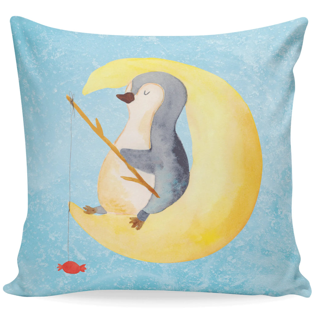 Cushion Penguin moon sofa, cushion, fluffy, bed, pillow case, bedroom, 40x40, couch, soft, 40 x 40, pillows, pad, settee, Pillow, Penguin, North Pole, Winter, Penguins, insomnia, guest room, sleep, night's rest, saying, penguins, falling asleep