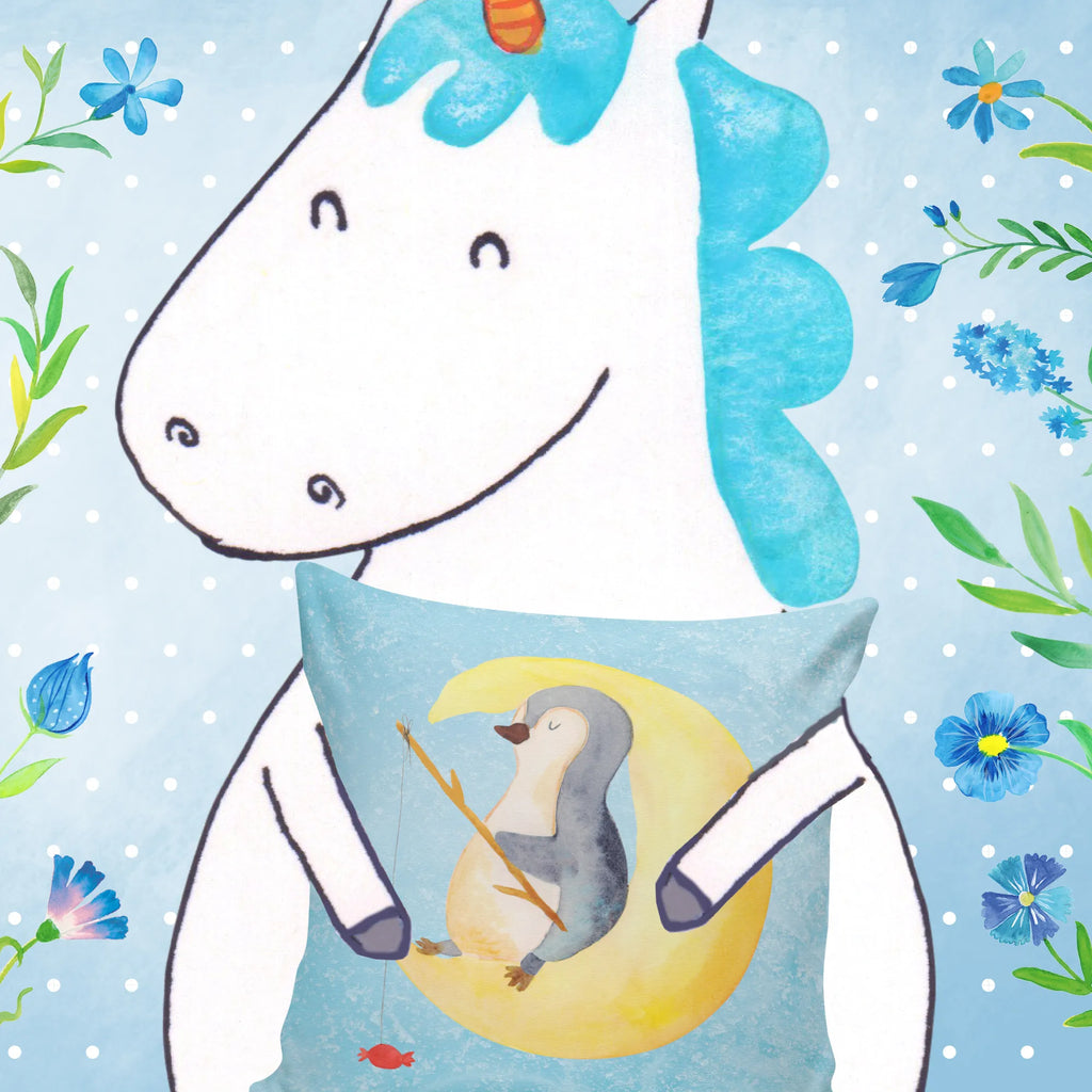 Cushion Penguin moon sofa, cushion, fluffy, bed, pillow case, bedroom, 40x40, couch, soft, 40 x 40, pillows, pad, settee, Pillow, Penguin, North Pole, Winter, Penguins, insomnia, guest room, sleep, night's rest, saying, penguins, falling asleep