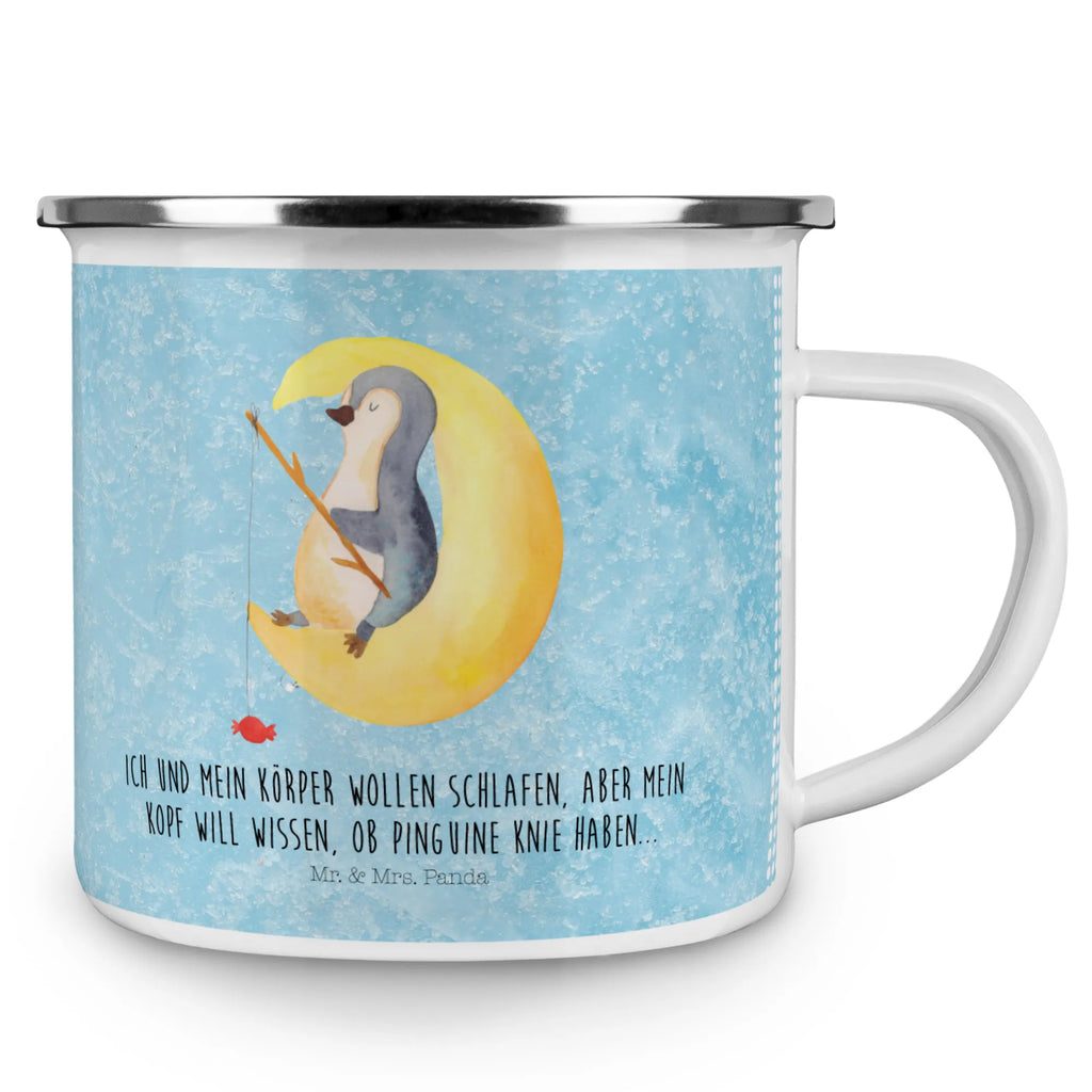 Enamel camping mug Penguin moon metallbecher, Emailletasse, Teetasse, reisetasse, Trinkbecher, Blechtasse, wandertasse, blechbecher, Emaille Becher, wanderbecher, becher emaille, Tasse, Emaille Tasse, Reisebecher, Tasse Emaille, Becher, Campingtasse, Campingbecher, Teebecher, emaillebecher, Kaffeebecher, Pott, Kaffeetasse, Metalltasse, Pinguin, Spruch, schlafen, Gästezimmer, Pinguine, Schlafstörungen, Einschlafen, Nachtruhe, Schlafzimmer