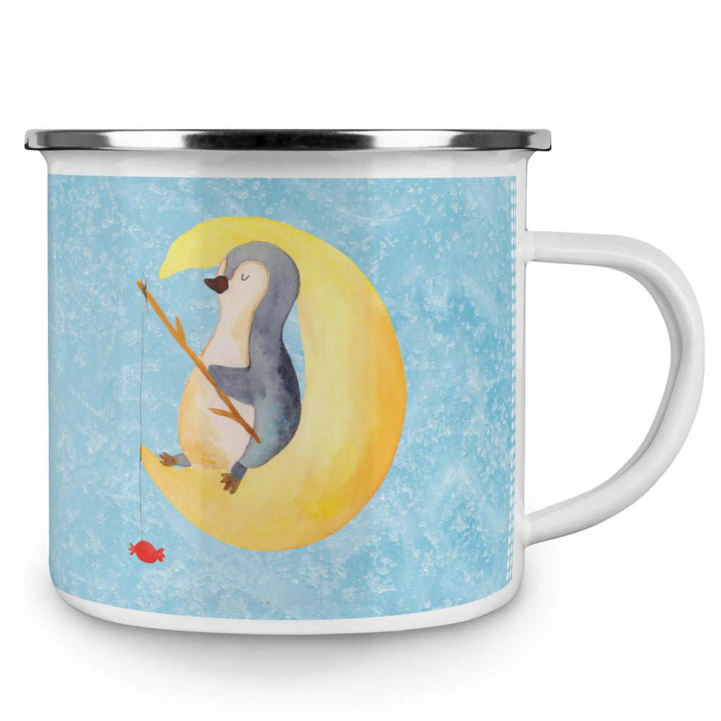 Enamel camping mug Penguin moon metallbecher, Emailletasse, Teetasse, reisetasse, Trinkbecher, Blechtasse, wandertasse, blechbecher, Emaille Becher, wanderbecher, becher emaille, Tasse, Emaille Tasse, Reisebecher, Tasse Emaille, Becher, Campingtasse, Campingbecher, Teebecher, emaillebecher, Kaffeebecher, Pott, Kaffeetasse, Metalltasse, Pinguin, Spruch, schlafen, Gästezimmer, Pinguine, Schlafstörungen, Einschlafen, Nachtruhe, Schlafzimmer