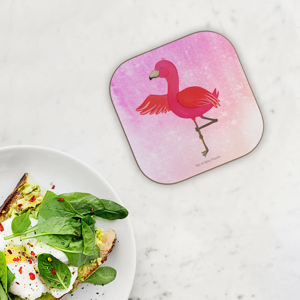 Square coaster flamingo yoga Korkuntersetzer, Glasuntersetzer, Untersetzer, Tassen Untersetzer, Untersetzer Gläser, Bierdeckel, Getränkeuntersetzer, Untersetzer Design, Untersetzer aus Holz, Holzuntersetzer, Untersetzer Holz, Untersetzer für Gläser, Flamingo, Namaste, Vogel, Aufregen, Tiefenentspannung, Achtsamkeit, Entspannung, Ärger, Yoga, Yoga-Übung