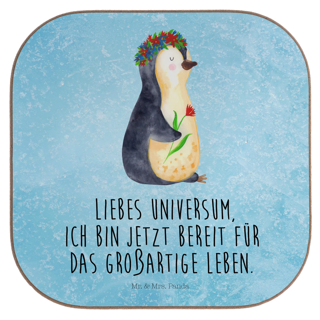 Quadratische Untersetzer Pinguin Blumenkranz Tassen Untersetzer, Untersetzer, Untersetzer für Gläser, Holzuntersetzer, Untersetzer Holz, Getränkeuntersetzer, Bierdeckel, Untersetzer aus Holz, Untersetzer Gläser, Untersetzer Design, Korkuntersetzer, Glasuntersetzer, Pinguin, Ziele, Liebeskummer, Motivation, Lebenslust, Pinguine, Geschenkidee, Universum, Leben, Lebensziele, Blumenkranz, Wünsche
