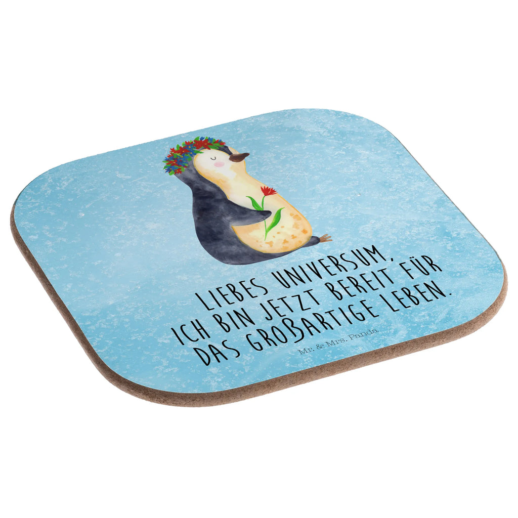 Quadratische Untersetzer Pinguin Blumenkranz Tassen Untersetzer, Untersetzer, Untersetzer für Gläser, Holzuntersetzer, Untersetzer Holz, Getränkeuntersetzer, Bierdeckel, Untersetzer aus Holz, Untersetzer Gläser, Untersetzer Design, Korkuntersetzer, Glasuntersetzer, Pinguin, Ziele, Liebeskummer, Motivation, Lebenslust, Pinguine, Geschenkidee, Universum, Leben, Lebensziele, Blumenkranz, Wünsche