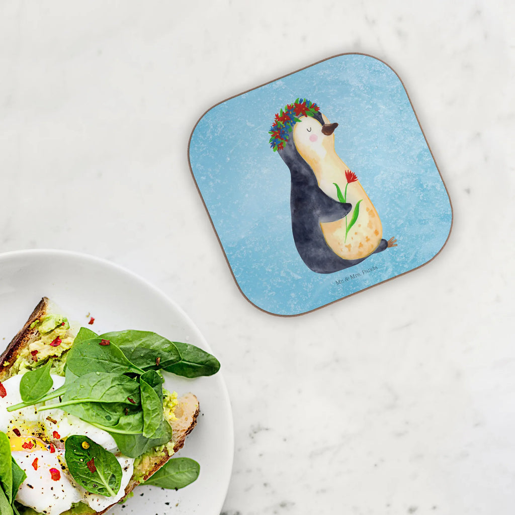 Quadratische Untersetzer Pinguin Blumenkranz Tassen Untersetzer, Untersetzer, Untersetzer für Gläser, Holzuntersetzer, Untersetzer Holz, Getränkeuntersetzer, Bierdeckel, Untersetzer aus Holz, Untersetzer Gläser, Untersetzer Design, Korkuntersetzer, Glasuntersetzer, Pinguin, Ziele, Liebeskummer, Motivation, Lebenslust, Pinguine, Geschenkidee, Universum, Leben, Lebensziele, Blumenkranz, Wünsche