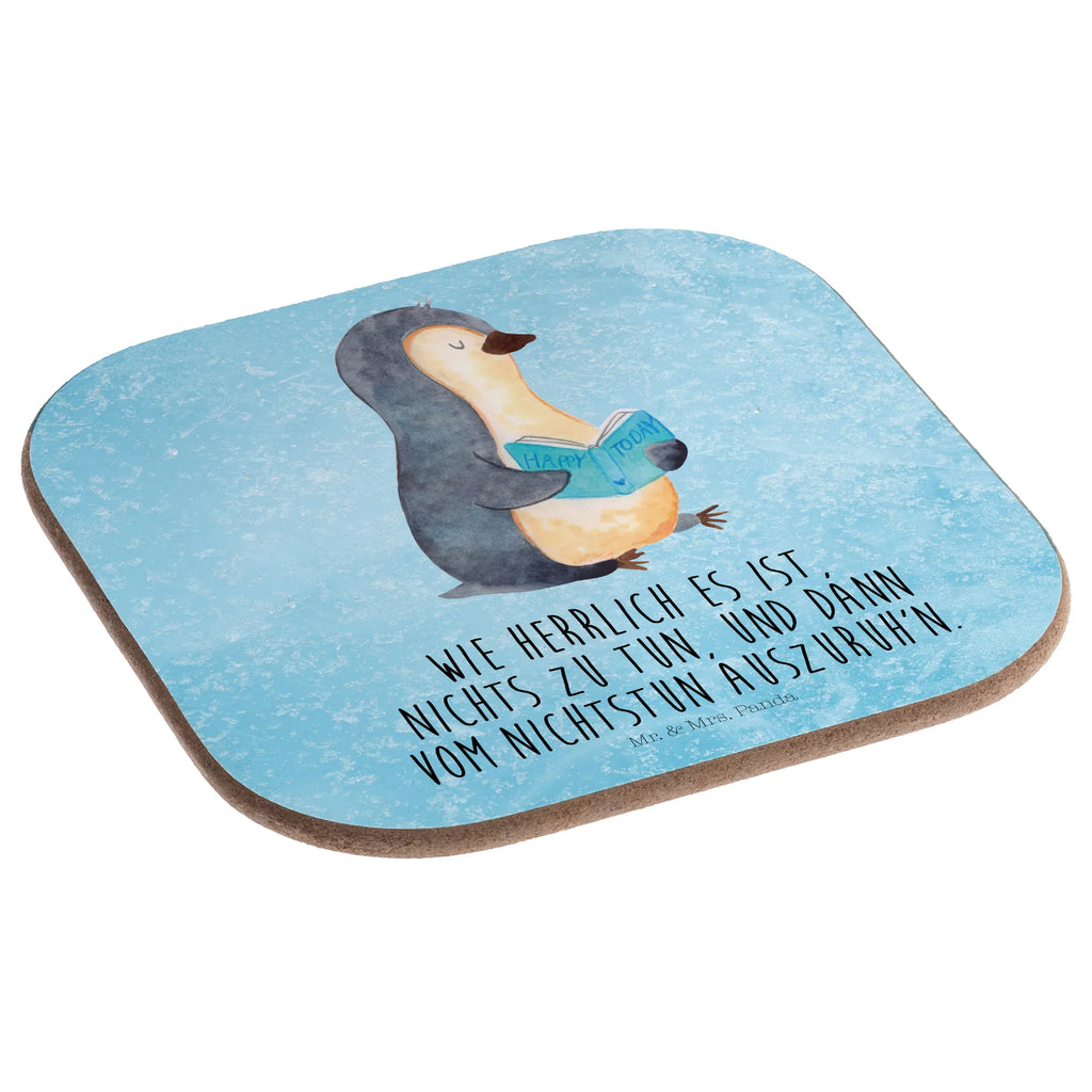 Square coaster Penguin A book Glasuntersetzer, Korkuntersetzer, Untersetzer Gläser, Tassen Untersetzer, Untersetzer, Bierdeckel, Getränkeuntersetzer, Holzuntersetzer, Untersetzer Holz, Untersetzer für Gläser, Untersetzer aus Holz, Untersetzer Design, Pinguin, Pinguine, Buch, Ferien, Lesen, Urlaub, Freizeit, Faulenzen, Bücherwurm, Nichtstun