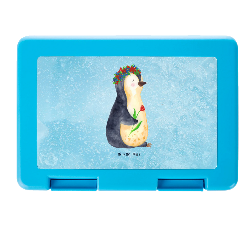 Lunch box Penguin Flower snack box, lunch box, bread box, BPA-free, sandwich box, Penguin, North Pole, Winter, Penguins, wreath of flowers, life, penguins, universe, goals in life, goals, lovesickness, gift idea, wishes, motivation, love of life