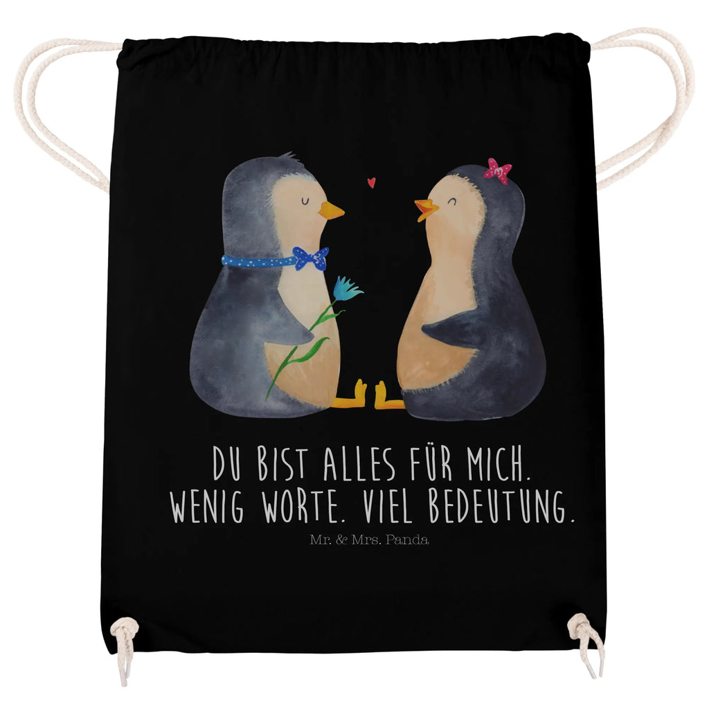 Drawstring bag Penguin pair carrier bag, bag, hipster, sports bag, jute bag, gym bag, Penguin, North Pole, Winter, Penguins, love, dream couple, love gift, great love, lovers, proof of love, wedding gift, anniversary, wedding, penguin, wedding day, engagement, penguins