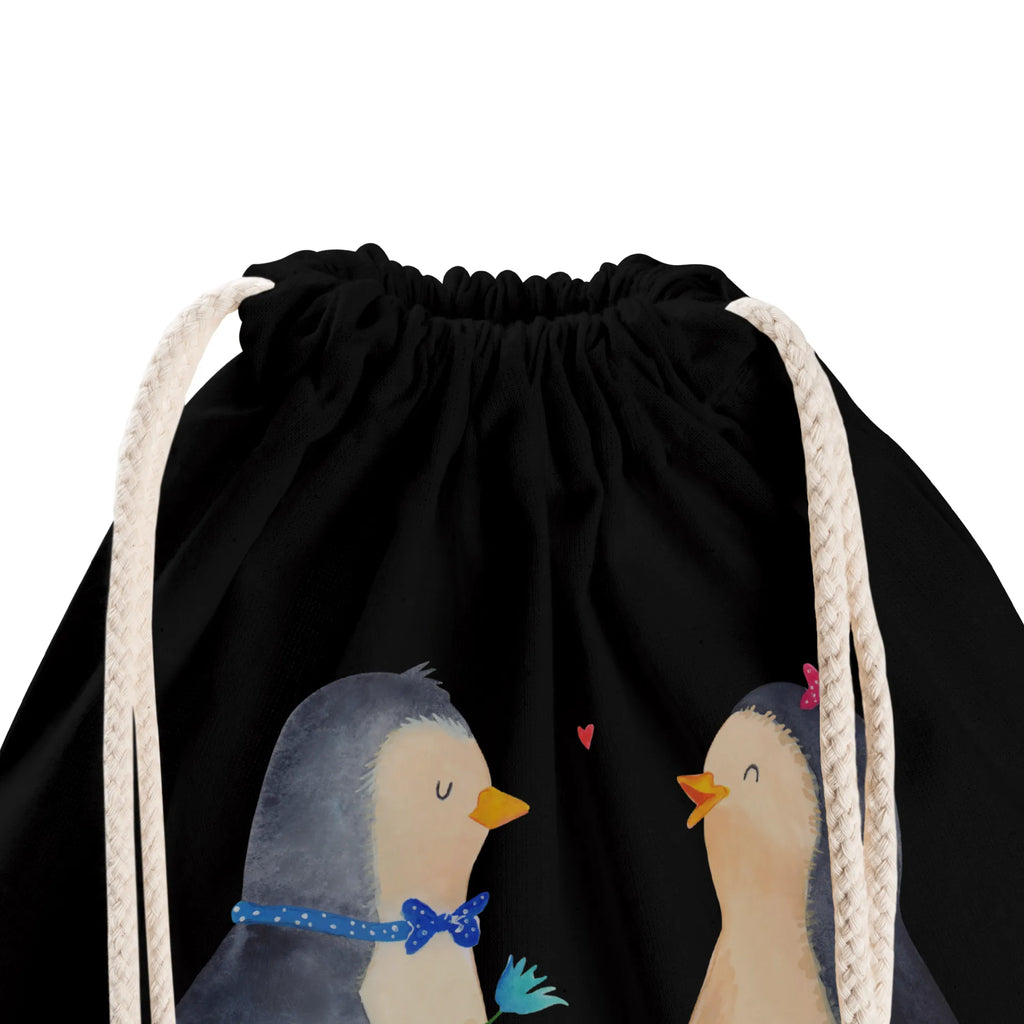 Drawstring bag Penguin pair carrier bag, bag, hipster, sports bag, jute bag, gym bag, Penguin, North Pole, Winter, Penguins, love, dream couple, love gift, great love, lovers, proof of love, wedding gift, anniversary, wedding, penguin, wedding day, engagement, penguins