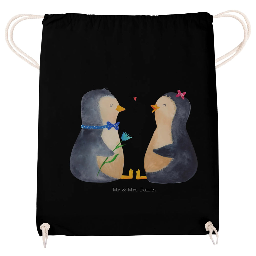 Drawstring bag Penguin pair carrier bag, bag, hipster, sports bag, jute bag, gym bag, Penguin, North Pole, Winter, Penguins, love, dream couple, love gift, great love, lovers, proof of love, wedding gift, anniversary, wedding, penguin, wedding day, engagement, penguins