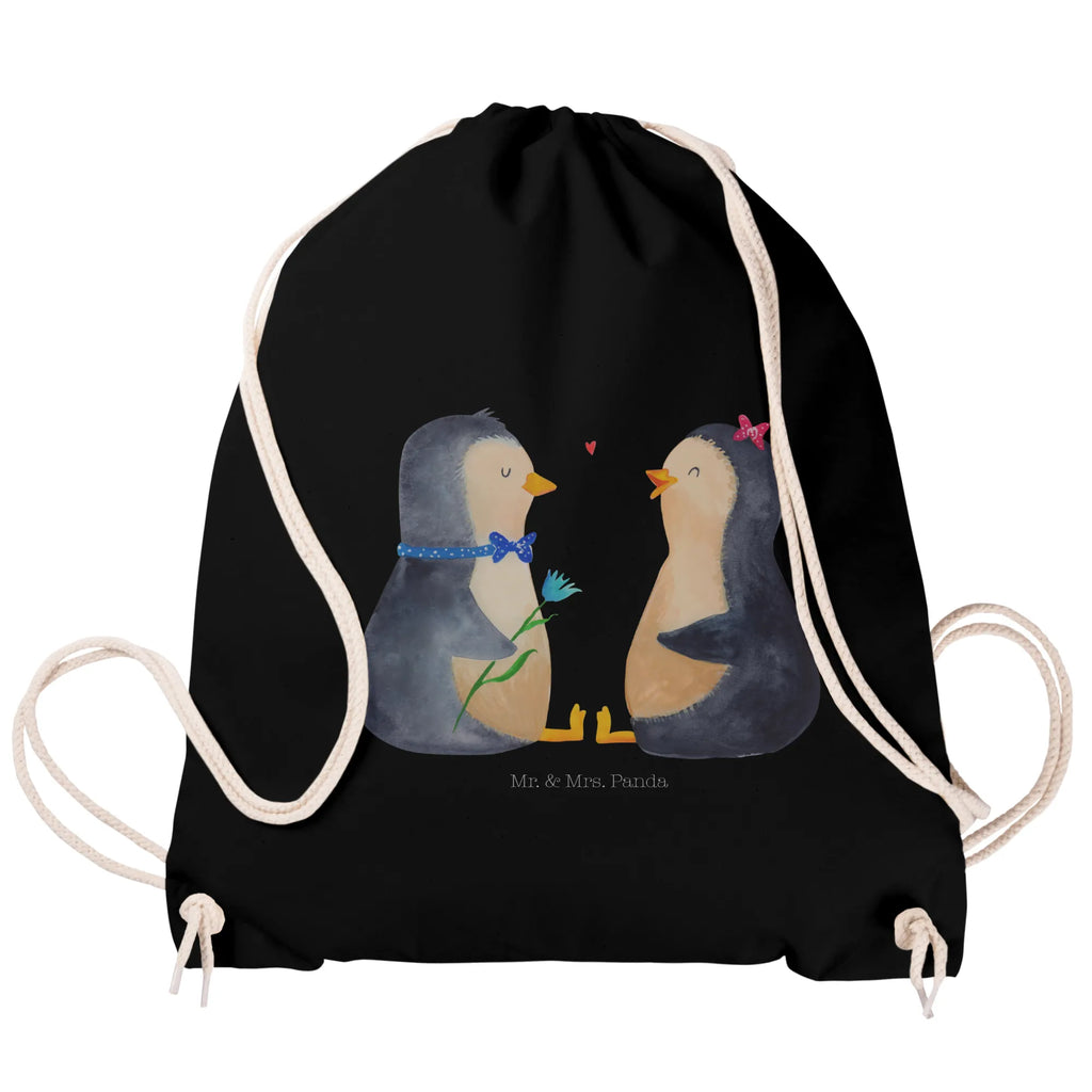 Drawstring bag Penguin pair carrier bag, bag, hipster, sports bag, jute bag, gym bag, Penguin, North Pole, Winter, Penguins, love, dream couple, love gift, great love, lovers, proof of love, wedding gift, anniversary, wedding, penguin, wedding day, engagement, penguins