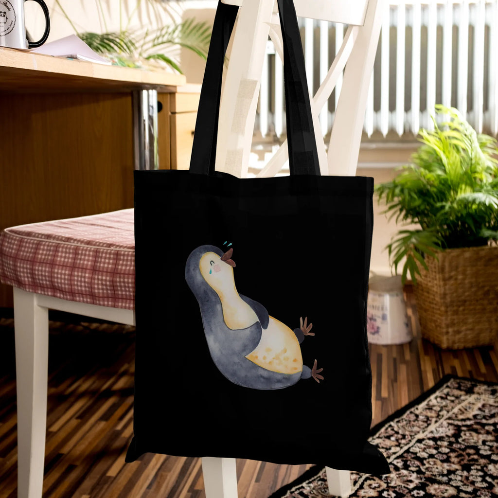 Tote bag Penguin Laugh Jutetasche, Einkaufstüte, Tasche, Beuteltasche, Tragetasche, Shopper, Einkaufstasche, Laptoptasche, Beutel, Stofftasche, Stoffbeutel, Jutebeutel, Strandtasche, Badetasche, Umhängetasche, Schultertasche, Pinguin, lustiger Spruch, Fröhlichkeit, Pinguine, Humor, Lachen, Optimismus, Fröhlich