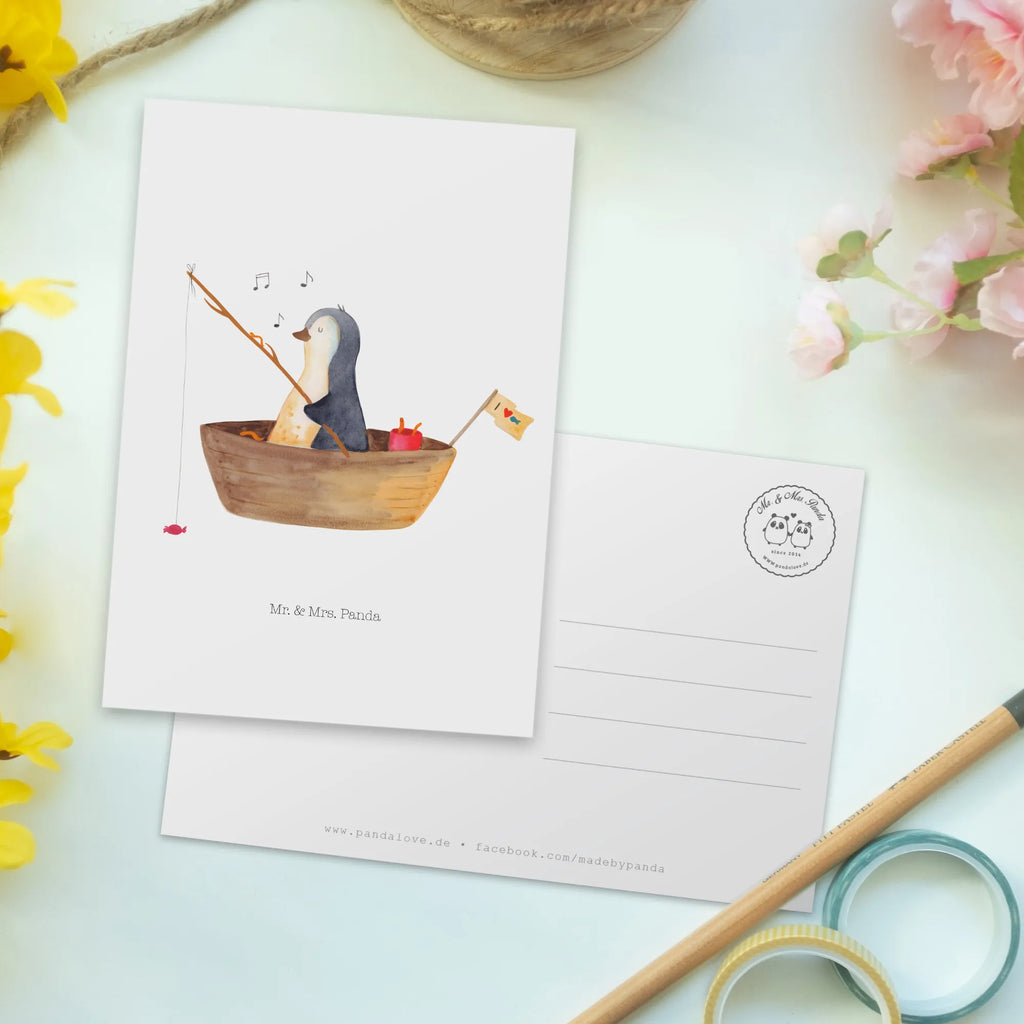 Postkarte Pinguin Angelboot Ansichtskarten, Fotokarte, Designkarte, spruchkarte, bildkarte, Kunstkarten, Grußkarte, Motivkarte, Postkarten, einzelkarte, Ansichtskarte, kunstkarte, Postkarte, Pinguin, Angelboot, Neustart, Lebenslust, Geschenkidee Liebeskummer, Motivation, Pinguine, Angeln, Genießen, Trennung, Scheidung, Neuanfang, Boot, Leben