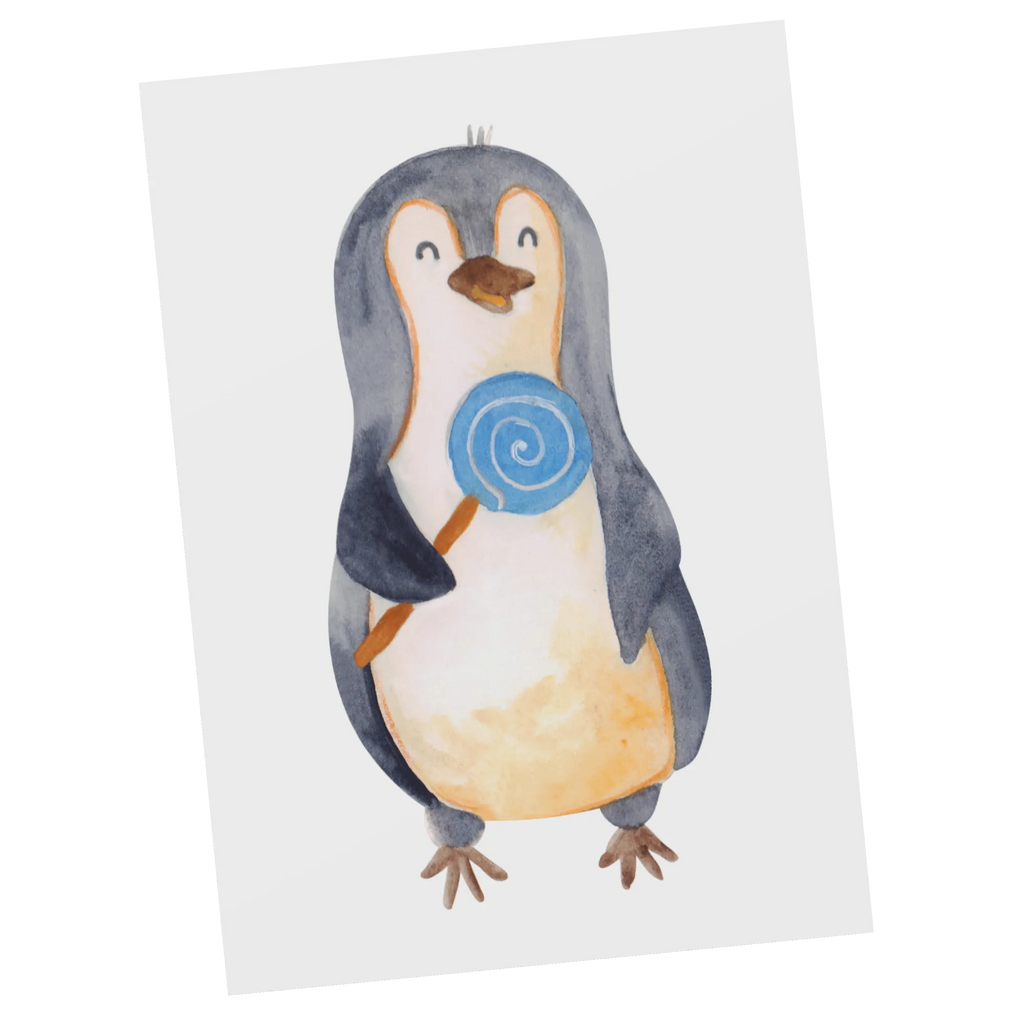 Postcard Penguin lollipop North Pole, Penguins, rebel, hoodlum, penguins, candy, bullshit, lollipop, crook